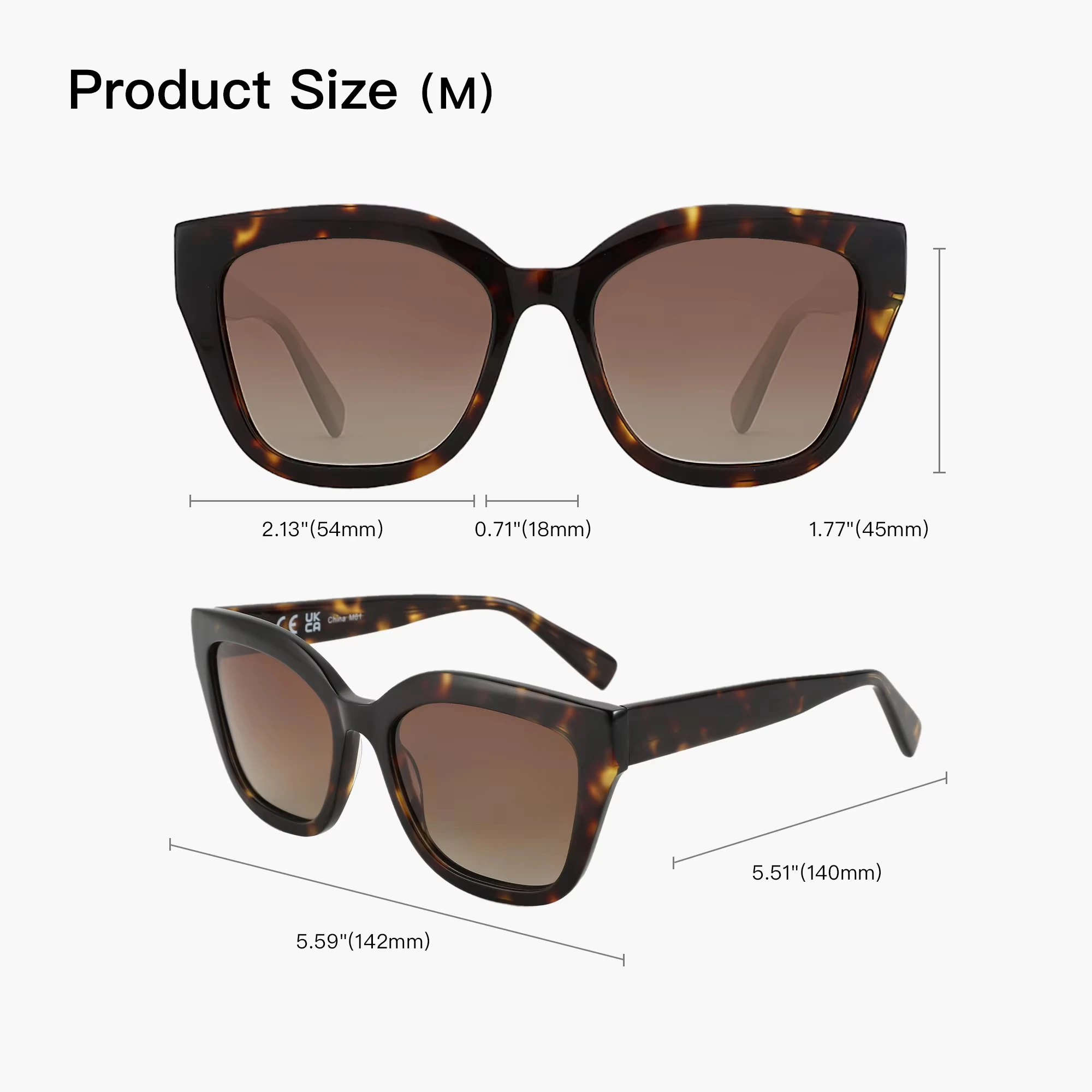 BLUEMOKY Butterfly Sunglasses For Women Acetate Polarized Sun Glasses UV400 Protection Shades For Ladies