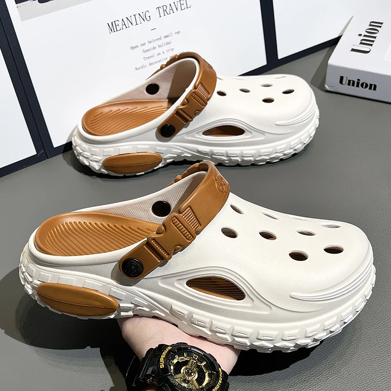 

New lightweight slippers for men and women thick-soled garden shoes comfortable casual beach shoes and outdoor sports sandals