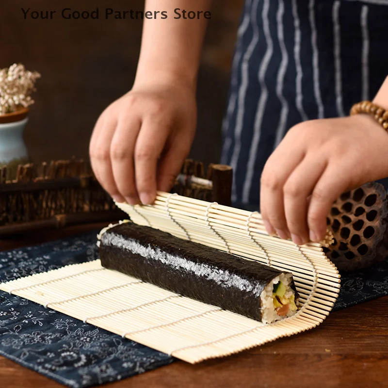 1Pcs Sushi Curtain Rolling Mat Sushi Spoon DIY Onigiri Rice Roller Kitchen Gadgets Cooking Accessories Bamboo Sushi Maker Tools