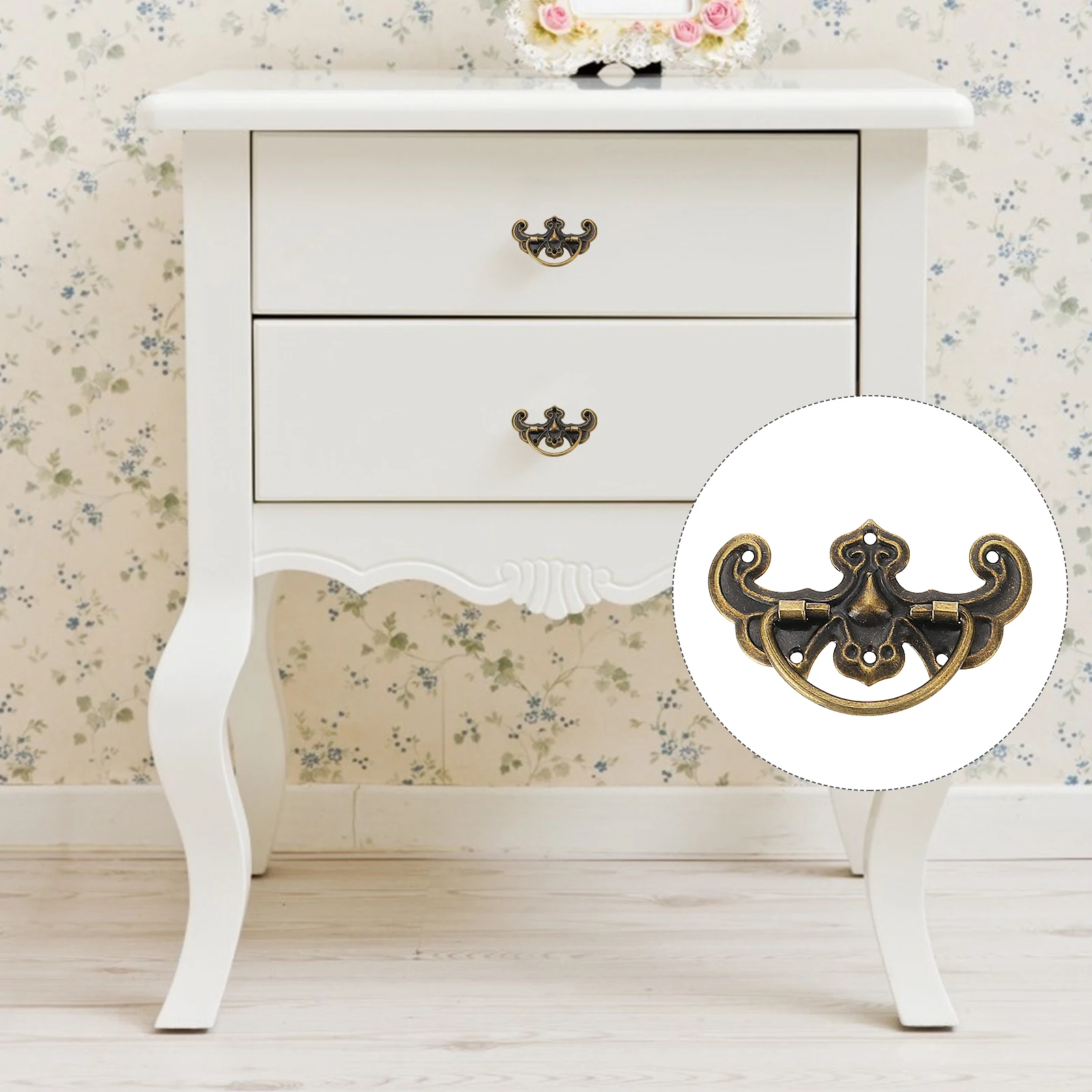 

20 Sets Dresser Drawer Pulls Vintage Jewelry Box Handles Makeup Chest Knobs Cabinet Mini Door Hardware Retro Elegant Practical