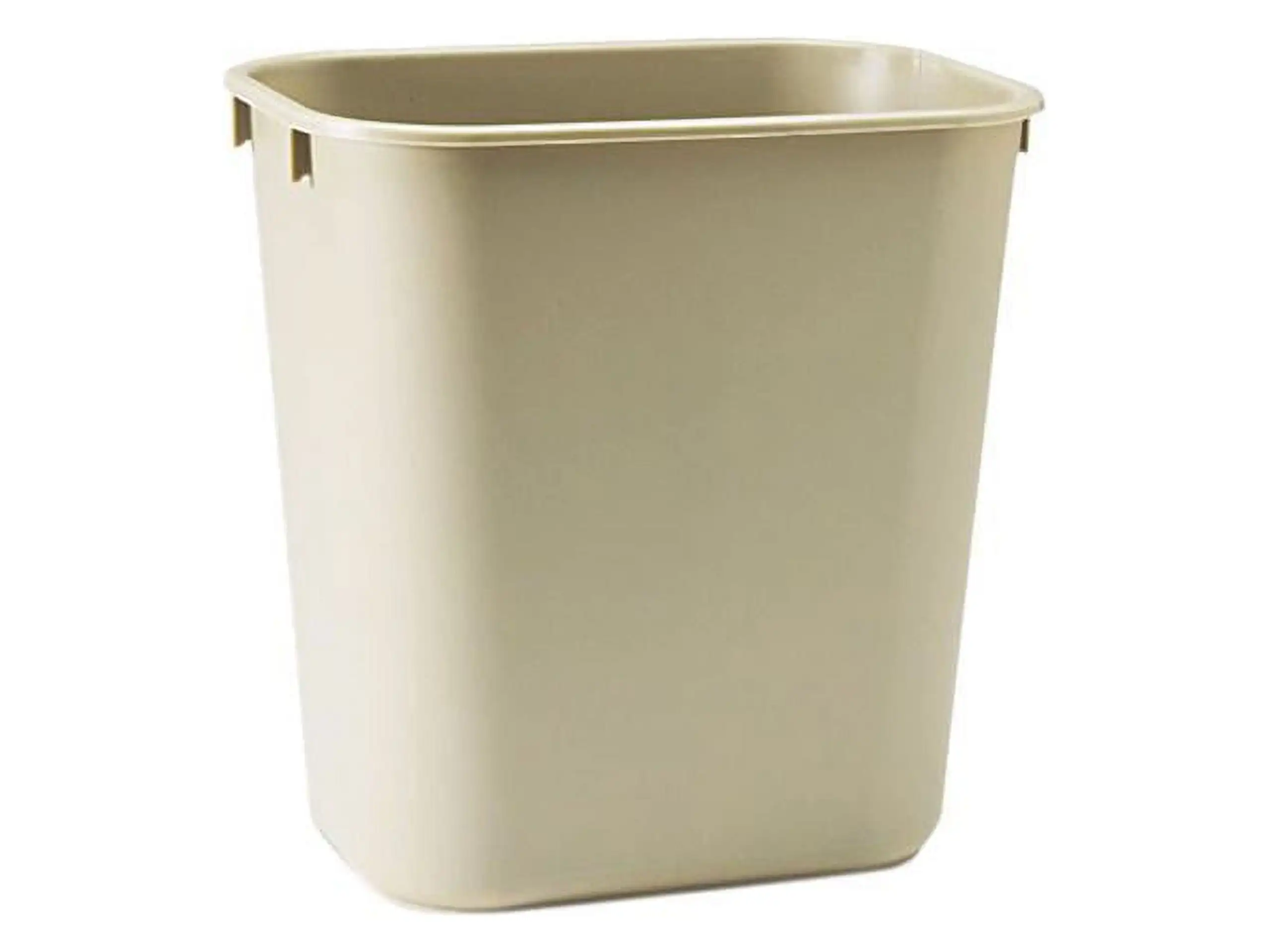 

Soft Molded Plastic Wastebasket, Rectangular, 3 1/2 gal, Beige