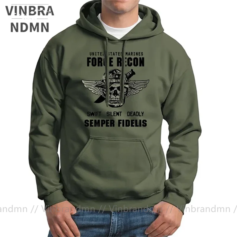 USMC Hoodies US Marines Semper Fidelis Devil Dog Military Force Recon Hoody Sweatshirts USA Army Streetwear Harajuku Hoodie Coat