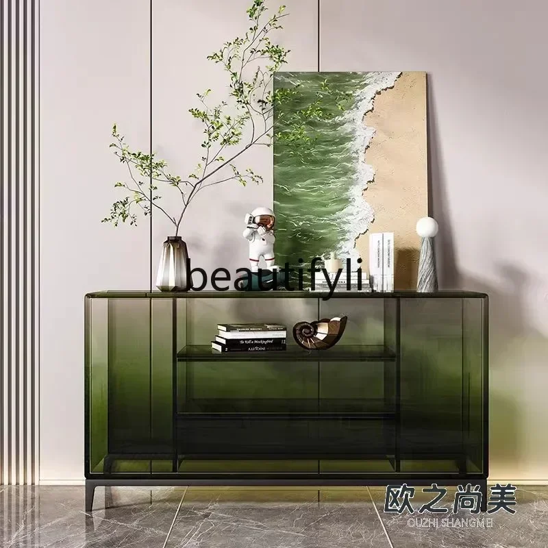 M178 CCAcrylic gradual change green dining side cabinet floor gradual change color high-end storage locker American chest cabine