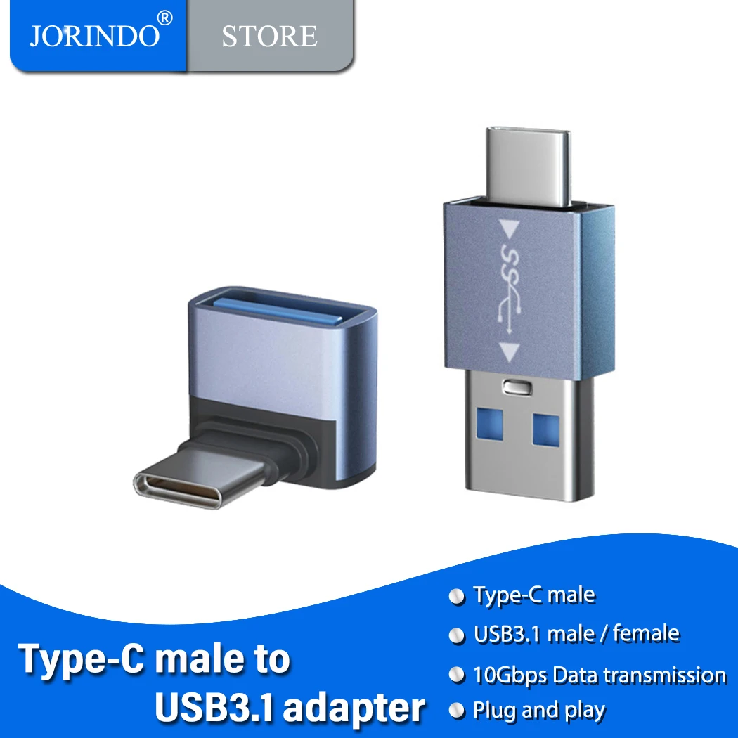 JORINDO Type-C USB3.1 10Gbps high-speed transmission plug and play converter,supporting OTG, widely compatible adapter connector