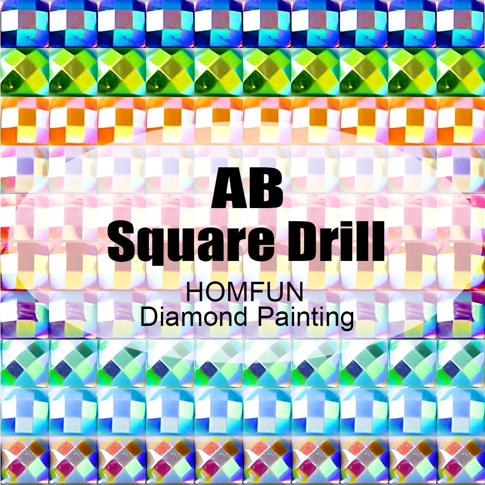 Homfun Fairy Dust Ab Photo Diamante Custom Diamond Painting 5D Dari -da -te Rinestone Resina Drill Ramiti 3D Cross Cross Punte Decor