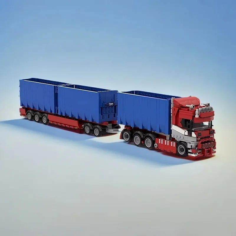 Moc cidade transporte carro caminhão técnico scania r650 v8 modelo blocos de construção swedisch combinação veículos tijolo brinquedo diy presente do miúdo