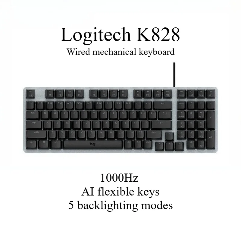 Logitech K828 Wired Mechanical Keyboard with AI Dynamic Keys and 5 Backlighting Modes