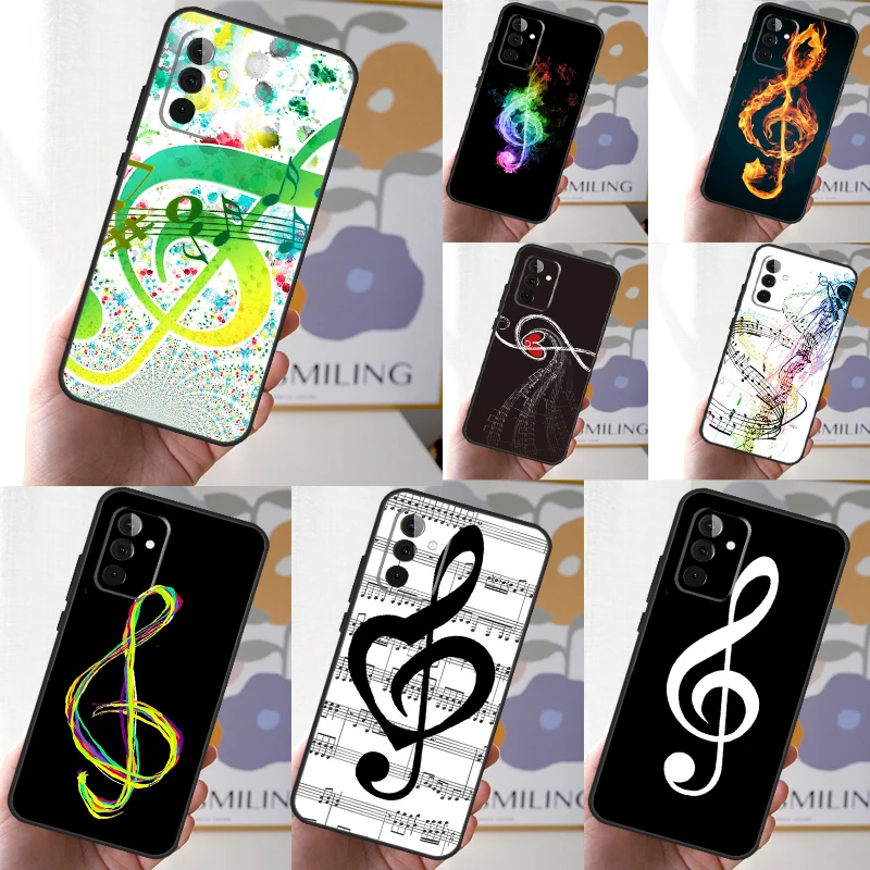 Music Note Musical Treble Clef Phone Case For Samsung Galaxy A54 A34 A14 A15 A25 A35 A55 A53 A33 A13 A52 A32 A12 A51 A71