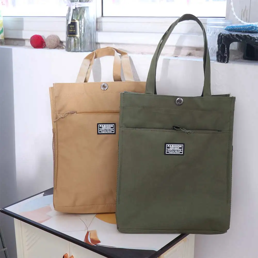 

Casual Male Commuting Tote Bag Large Capacity Oxford Cloth Canvas Shoulder Bag Fashion Versatile Lightweight Handbag Unisex