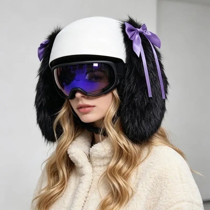 31BB Easy Attach Long Ear Helmet Accessory with Soft Bows Design for Motorcycle Riders - view 4