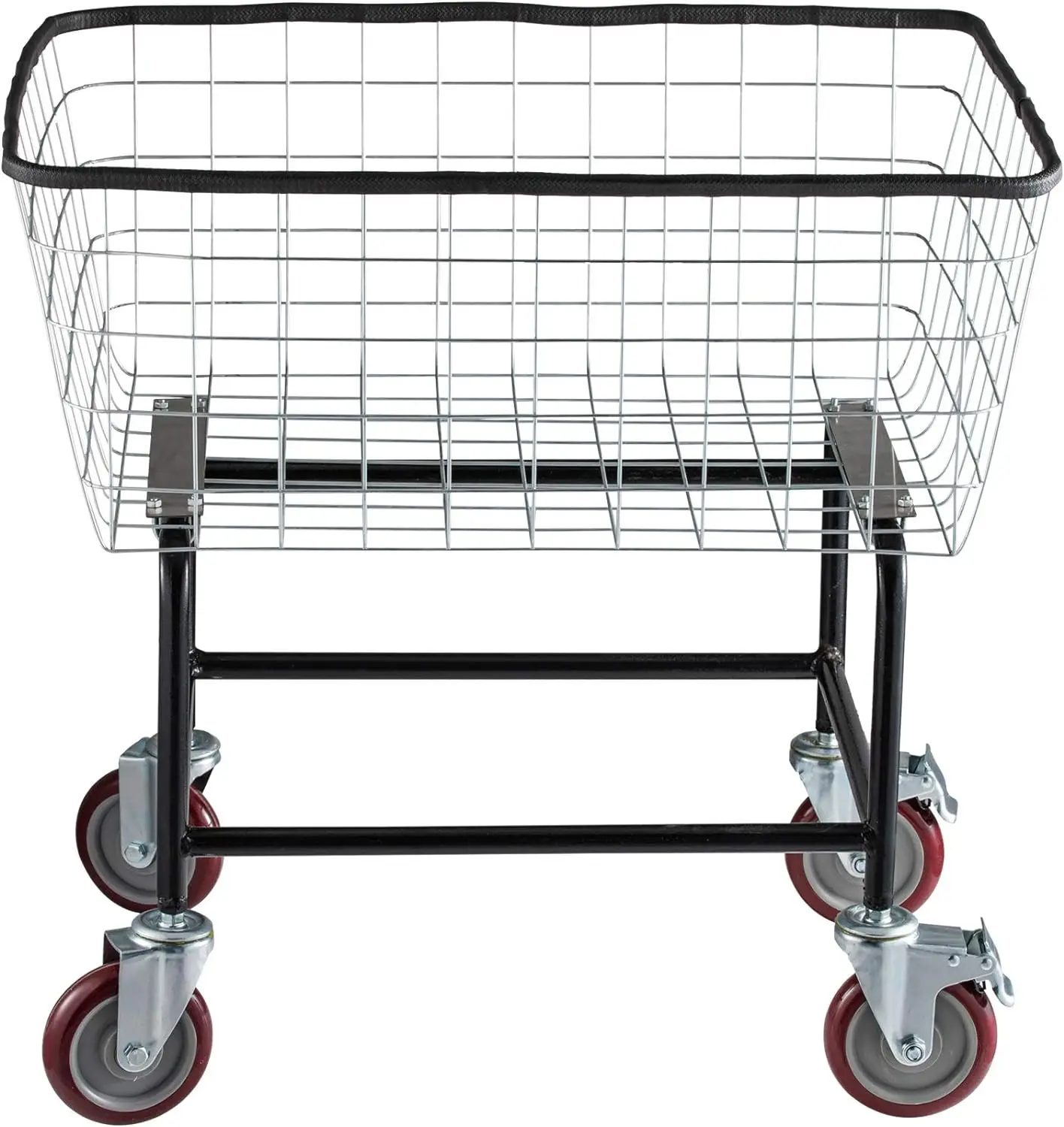 

Wire Laundry Cart 2.5 Bushel Wire Laundry Basket with Wheels 20''x15.7''x26'' Commercial Basket Cart