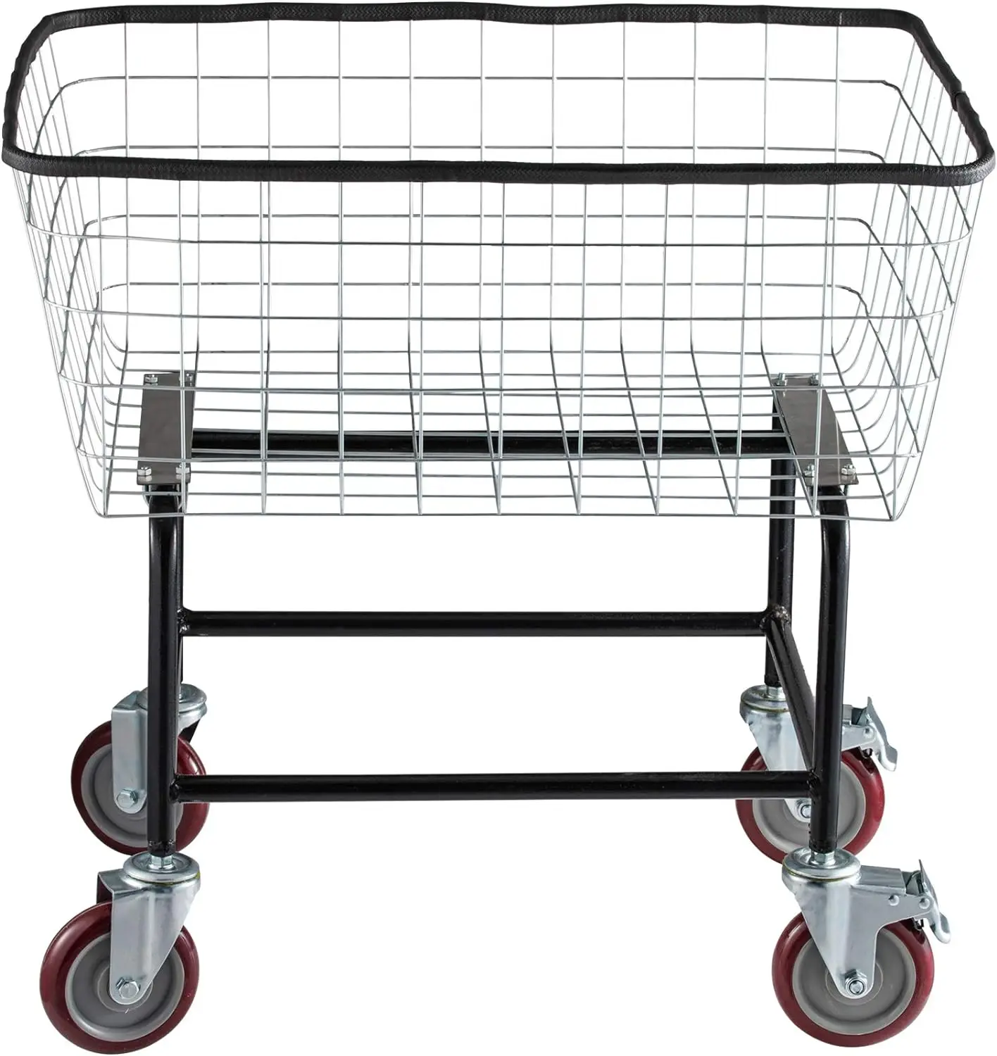 Wire Laundry Cart 2.5 Bushel Wire Laundry Basket with Wheels 20''x15.7''x26'' Commercial  Basket Cart