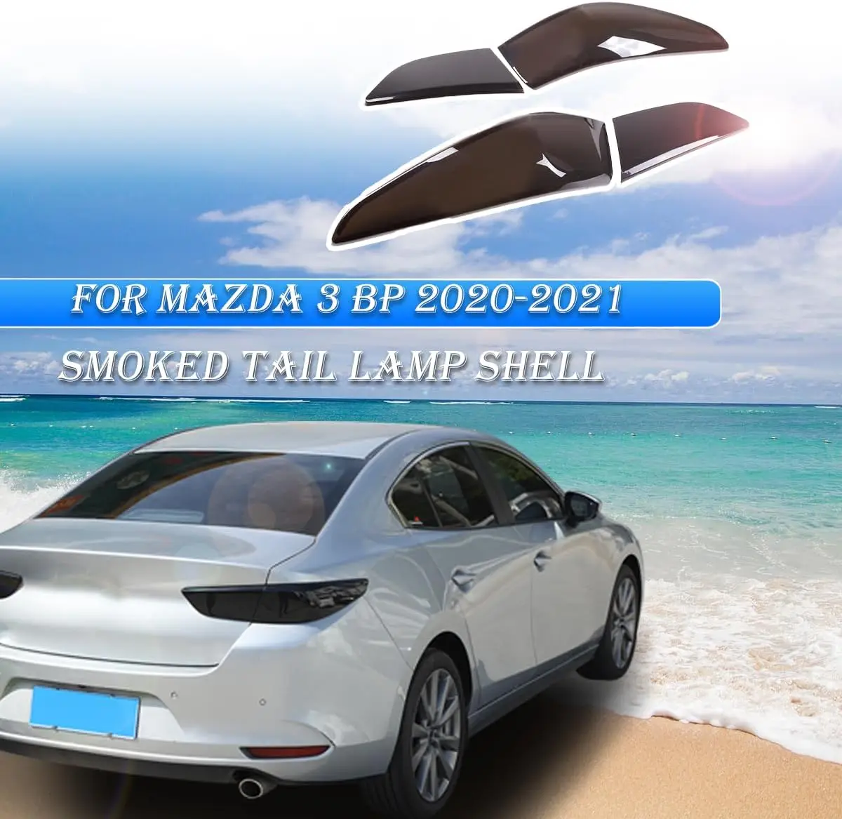 

ABS Car Exterior Taillight Protection Cover Accessories For Mazda 3 BP 2020 2021 Sedan Spec Rear Tail Lamp Protector Shell Trim