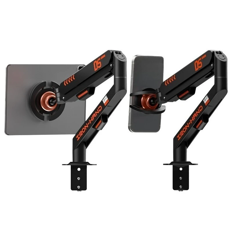 Suspended hydraulic desktop clamp pneumatic mechanical arm aluminum alloy lifting five axis adjustment bracket