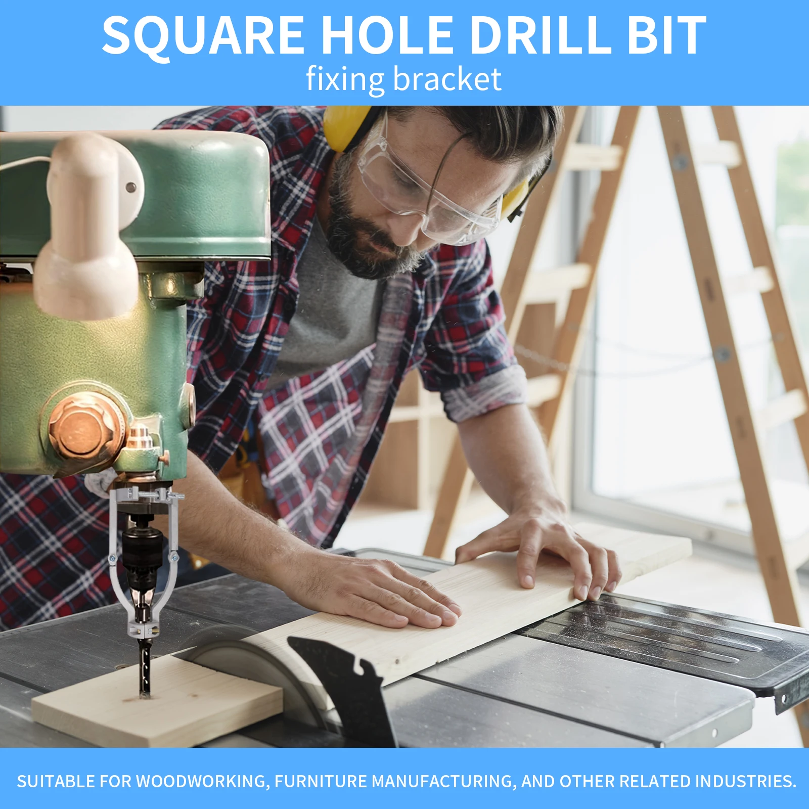 ใหม่ Square Hole เจาะ อะแดปเตอร์ Bit สําหรับเจาะอุปกรณ์เสริมติดตั้งง่ายและถอดชิ้นส่วนสําหรับงานไม้ เจาะ เครื่องมือ