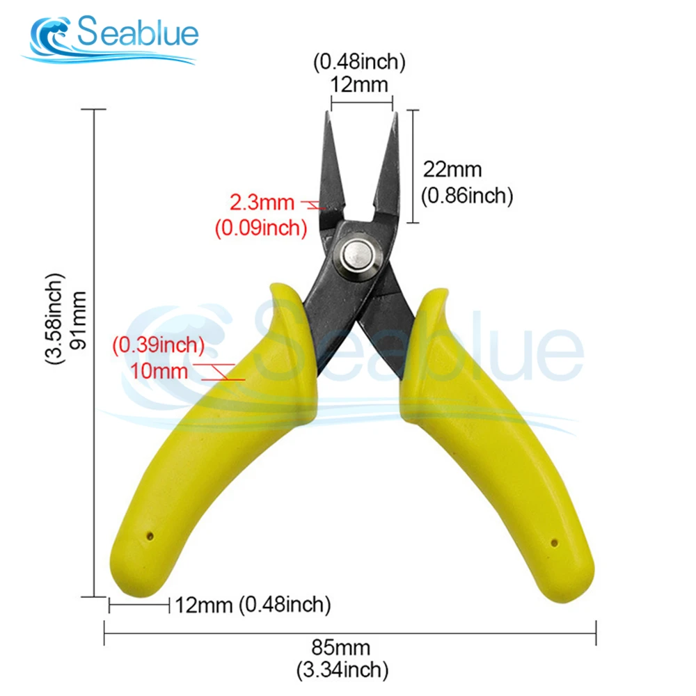 Mini Diagonal Pliers Electronic Pliers 3.5\'\' Wire Cutter Cutting Wires Insulating Rubber Handle Model Pliers with Lock Nipper