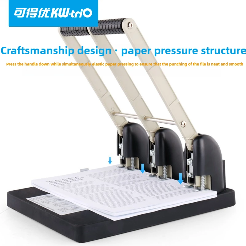 

KW-TRIO Heavy Duty Manual 2/3/4 Hole A4 Puncher 150Pgs Adjustable Hole Punch Machine for File Binding Stationery Office Supplies