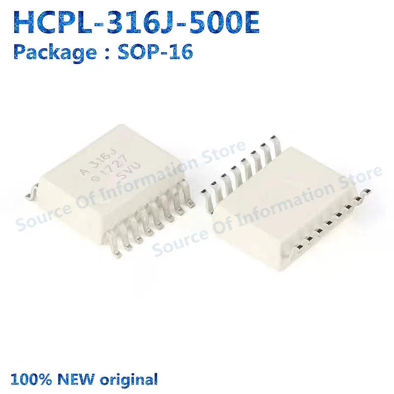 

HCPL-316J-500E SOP-16 IGBT Gate Driver, Optocoupler, 100% New