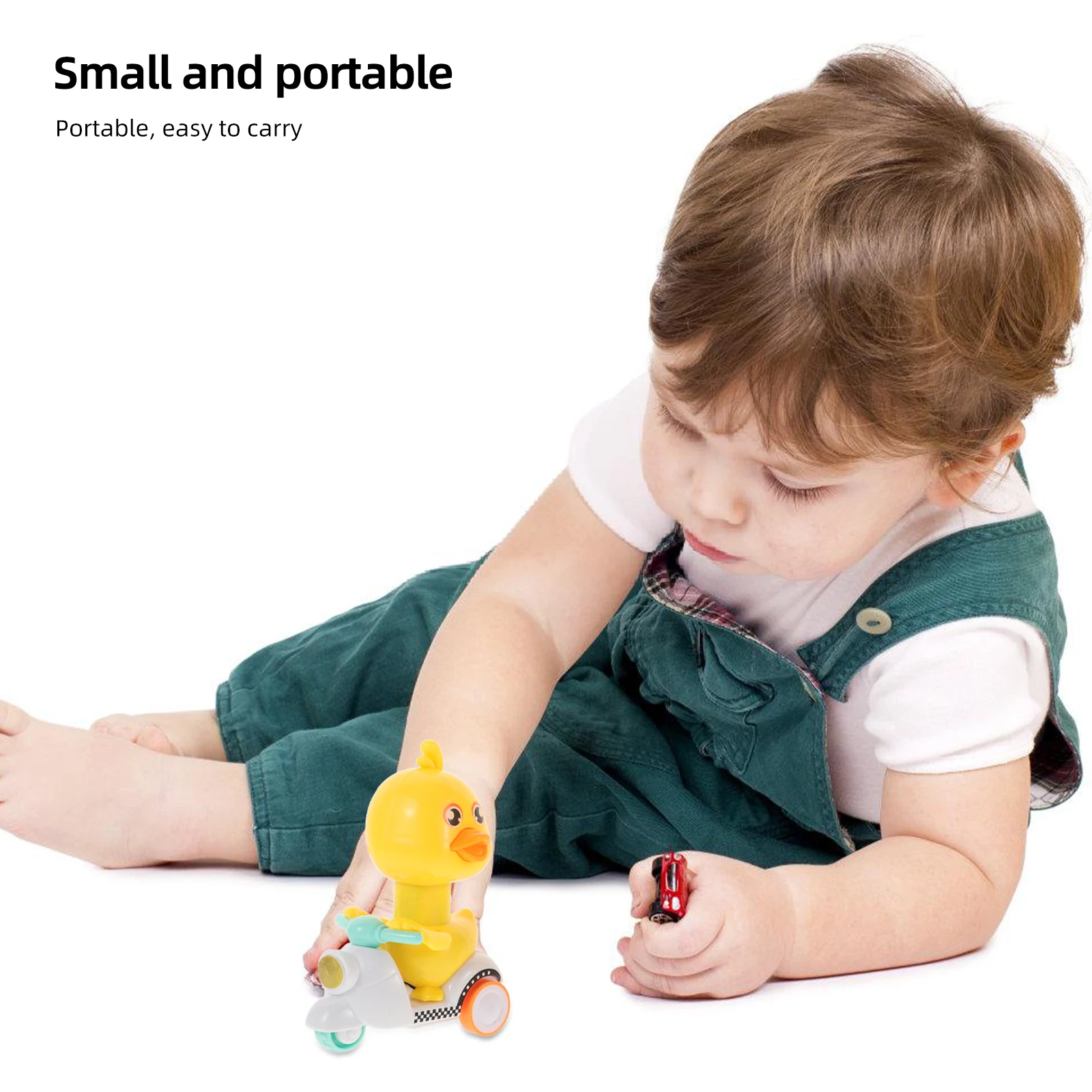 

2 PCS Car Toys Little Yellow Duck Back Power Educational Blue Early Learning Baby