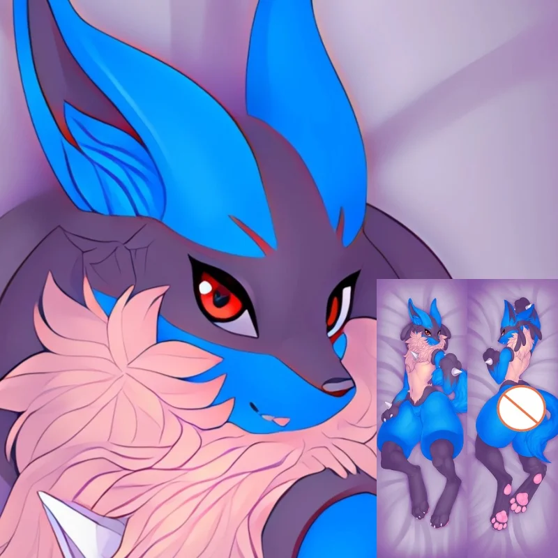 

Dakimakura Anime Pillow Case Lycanroc Double-sided Print Of Life-size Body Pillowcase Gifts Can be Customized