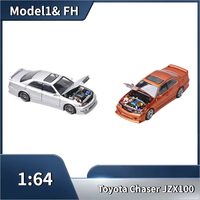 Model 1&FH 1/64 Toyota JZX100 MK6 Chaser Die Casting Alloy Open Cover Car Model, Adult Collection Ornament.
