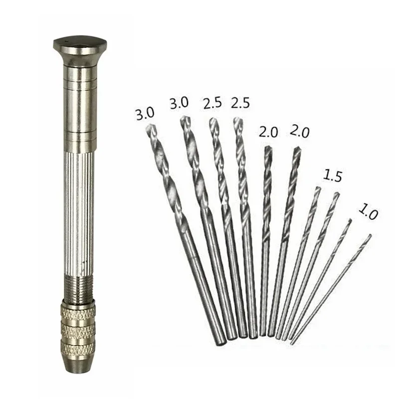 Manual Twist Drill Woodworking Tool Drilling Rotary Tool Manual Twist Drill Aluminum Alloy Micro 0.3-3.2mm Hand Drilling Process