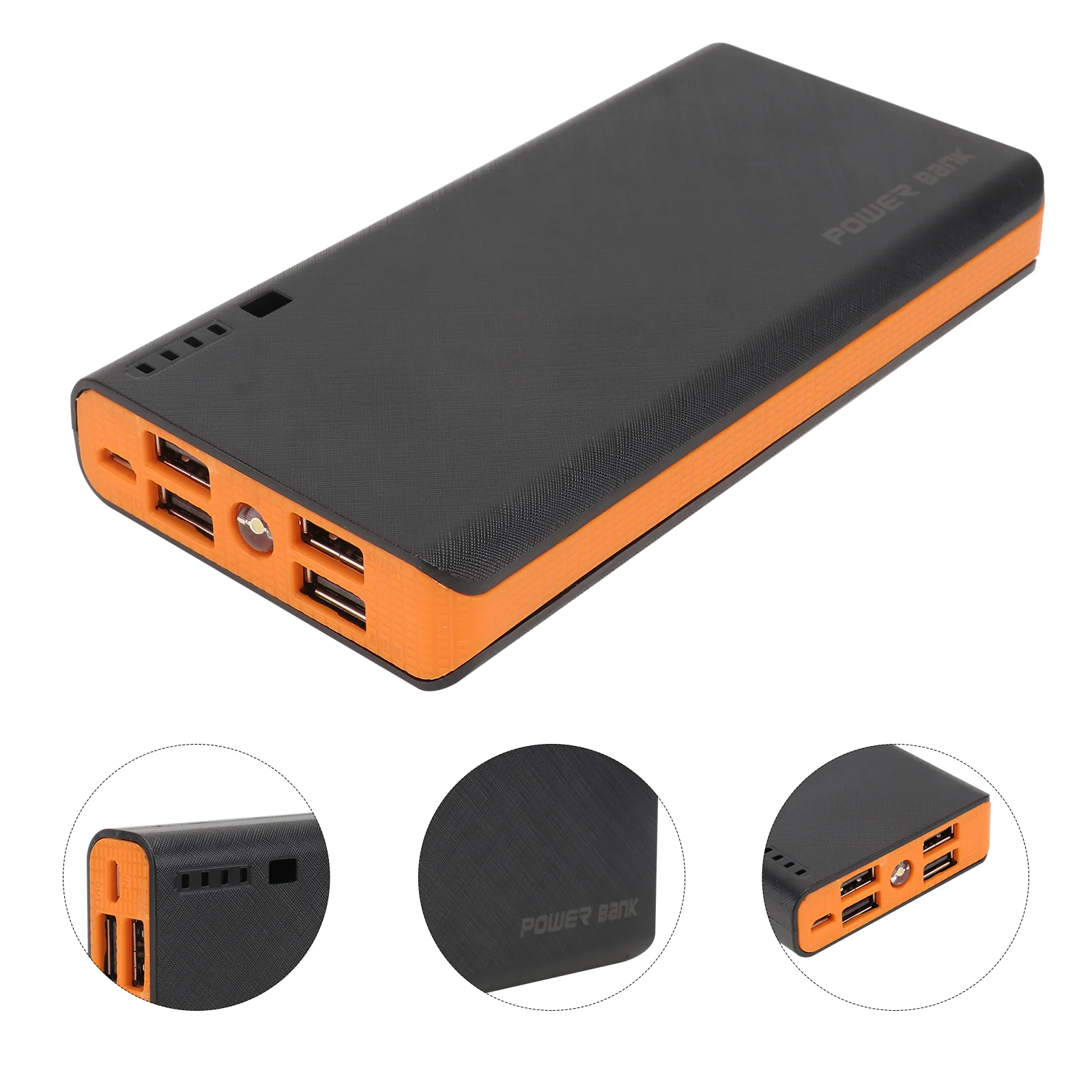 Portable Plastic Pack 6x18650 Power Bank Case Four USB Ports External Backup Shell Box and Power Bank Module Boa