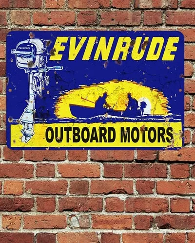 Evinrude Outboard Motors Sign Aluminum Metal 8