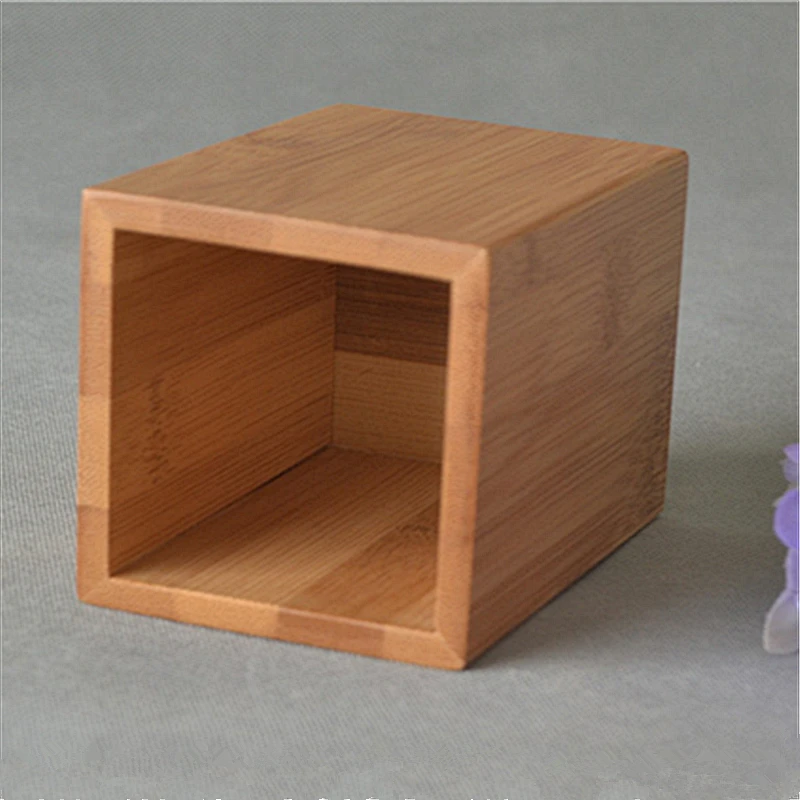 Nanzhu portalápices de bambú, caja de almacenamiento de madera, organizador de mesa de tubo de papelería de escritorio, estuches de lápices,