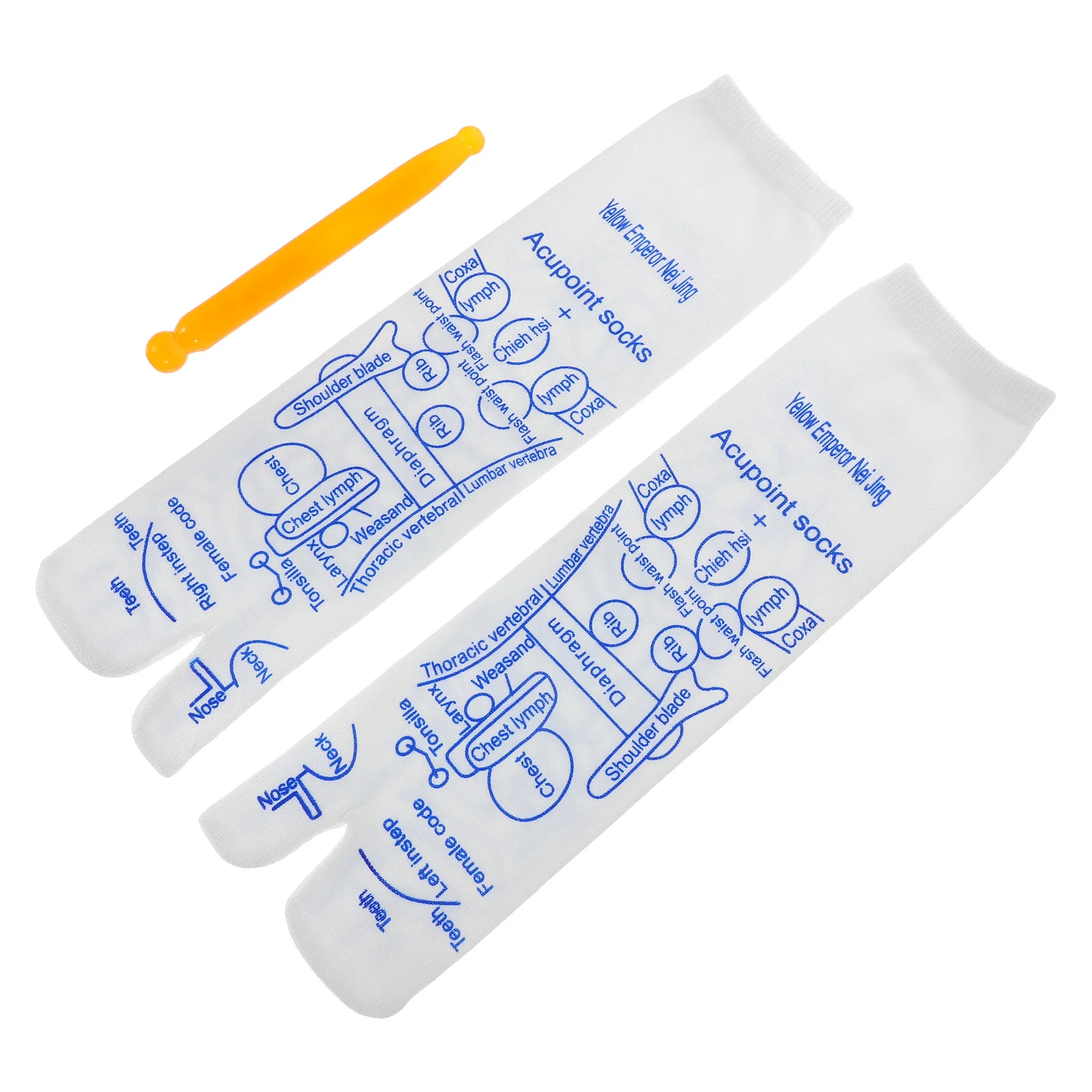 

1 set 1 Set Massage Acupressure Elastic Massaging Socks With Massager Stick For Home Office Travel Acupressure Charts Socks Use