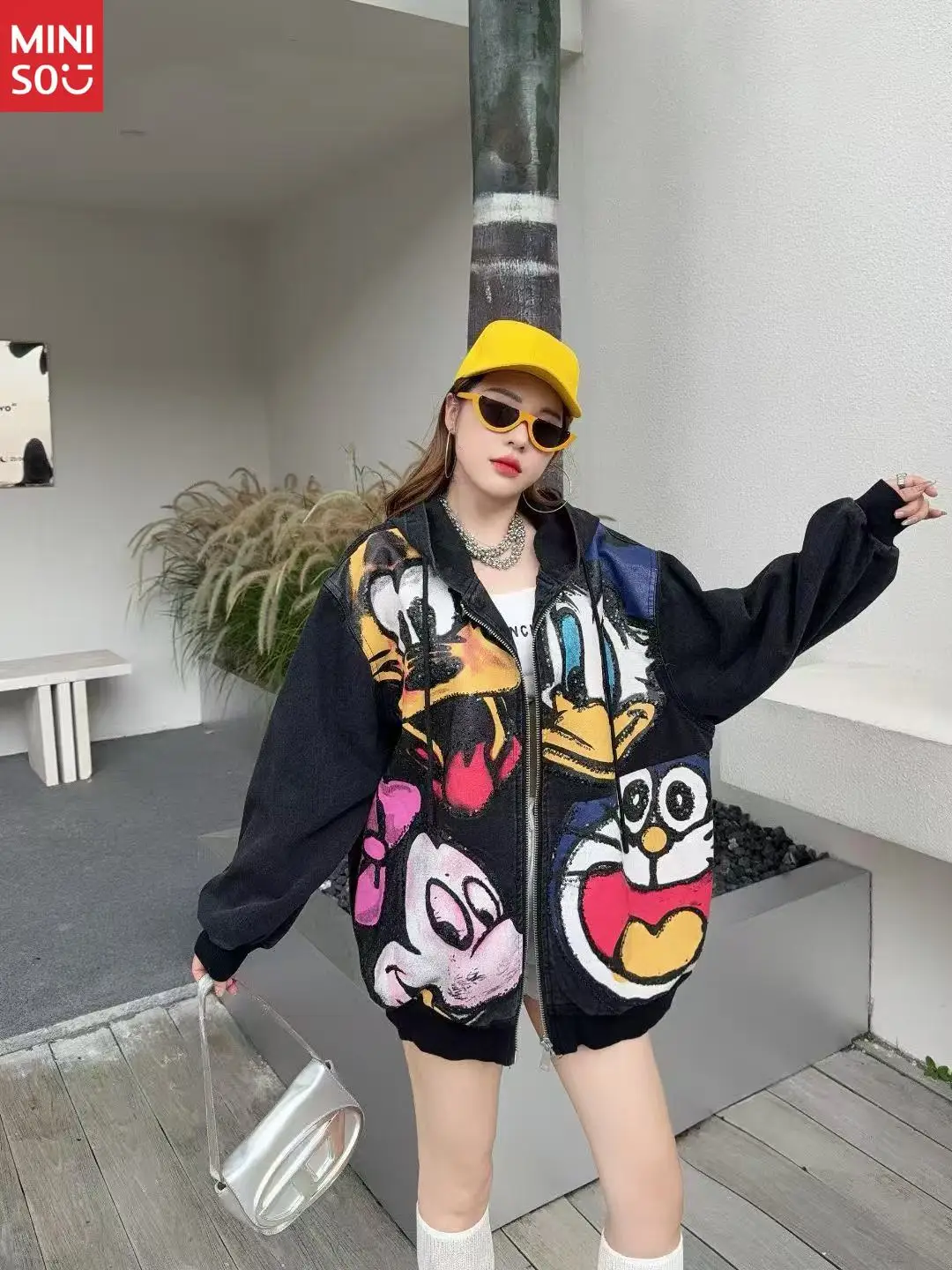 Disney2025 الربيع والخريف جديد عارضة الدنيم سترة الملابس النسائية حجم كبير فضفاض الأزياء تنوعا BF نمط سترة أعلى #2