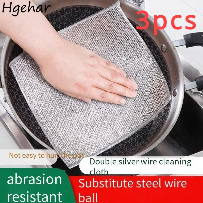 Cleaning Cloths Household Kitchen Towels Accessories Metal Steel Wire Rags Cleaning Tools Washdishing Cleaner Non-stick Oil Home