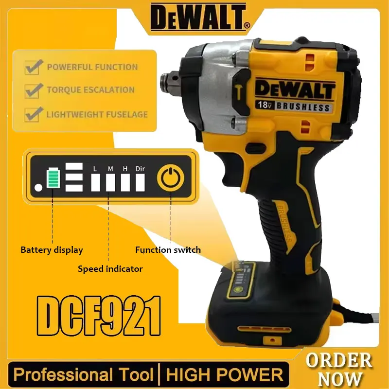 

Аккумуляторный ударный гайковерт DEWALT DCF921 ATOMIC 1/2 дюйма, 20В MAX, с регулируемой скоростью, зарядное устройство, 18В аккумулятор