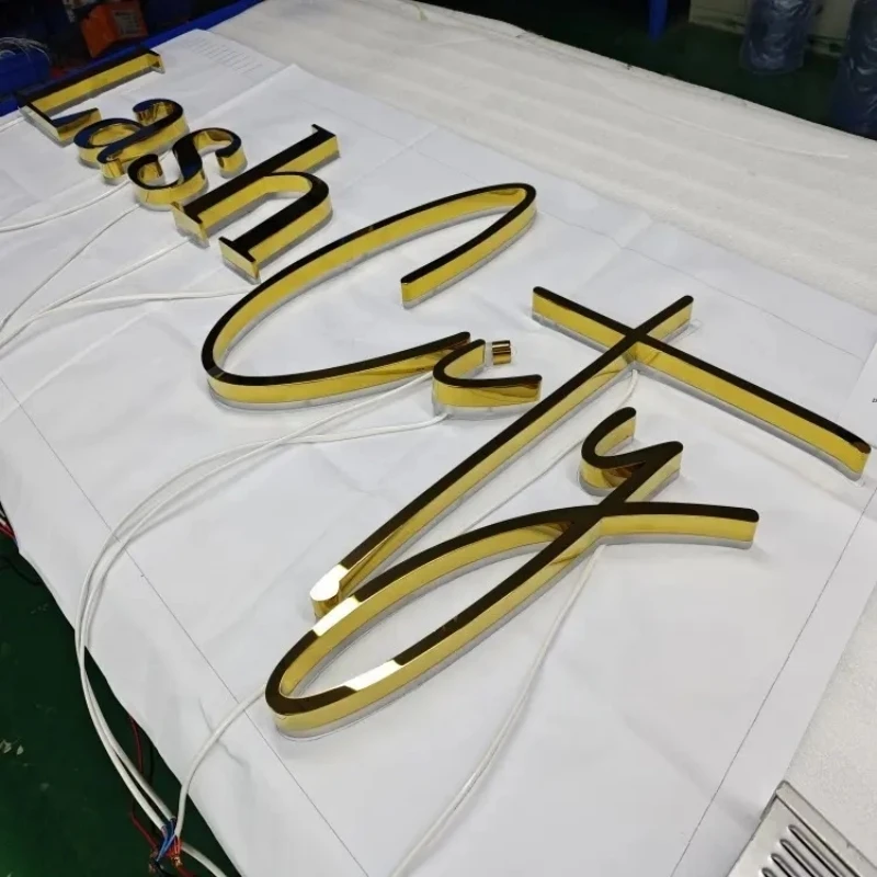 Customized Metal Billboards Outdoor Decorative Walls Gold Letters Silver Letters Logos Personalized Metal Signage for Business