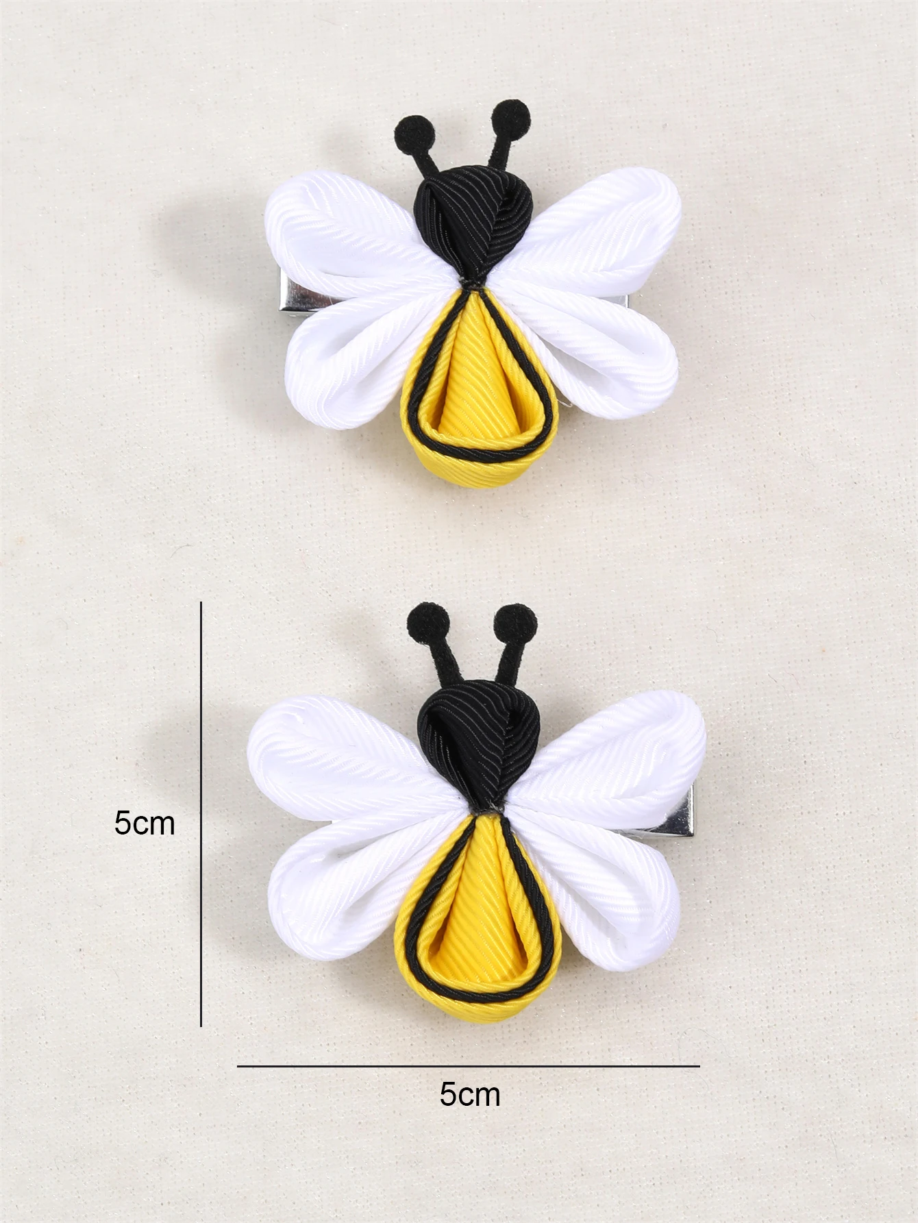 Hair Clips 2Pcs Colorful Polyester Hairpin for Girls Unique Bee Hairpins Kids Barrettes Children Cute Hairgrips Hair Accessories