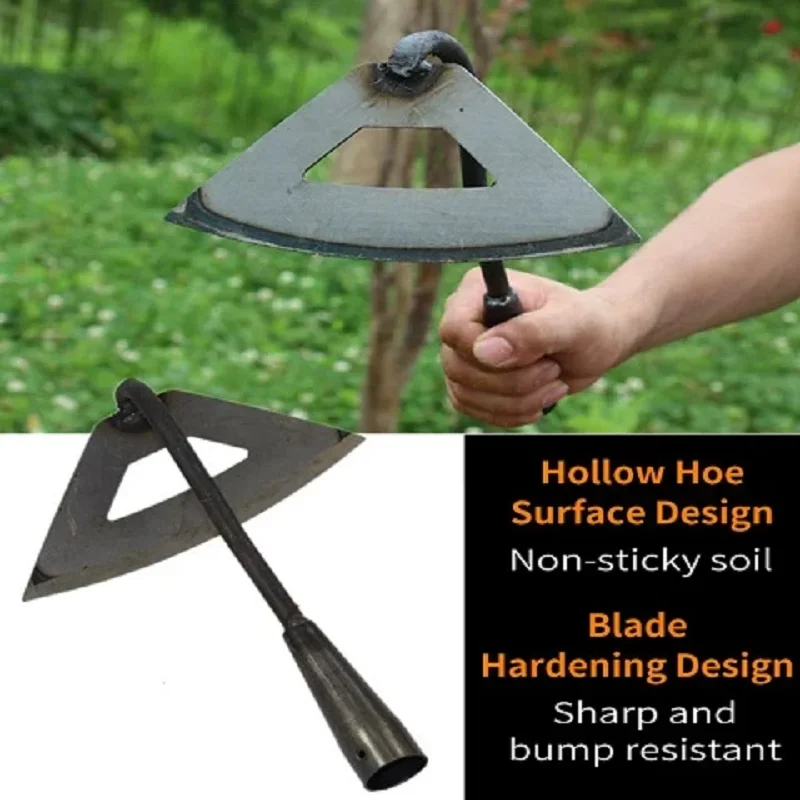 

All-Steel Hardened Hollow Hoe Handheld Weeding Rake Planting Vegetables Farm Garden Agriculture Weeding Tool Dropshipping