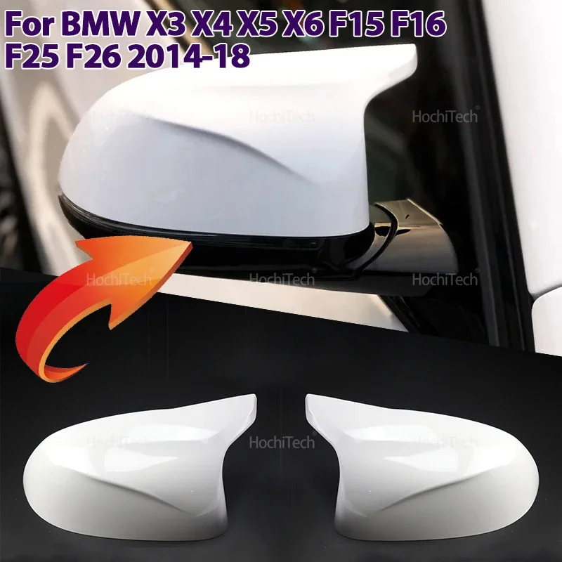 Für BMW X3 F25 X4 F26 X5 F15 X6 F16 2014 2015 2016 2017 2018 2x Weiß Look Stil Spiegel Abdeckung M Look Spiegel Abdeckung