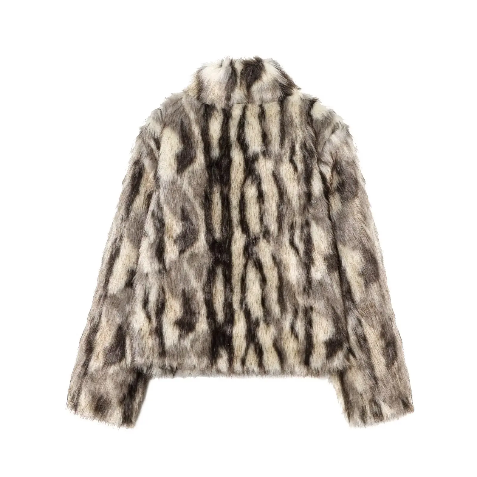 Maxdutti French Retro Animal Faux Fur Warm Coat Minimalist leopard Print Winter Coat Tops Women's Jacket Woman Clothes