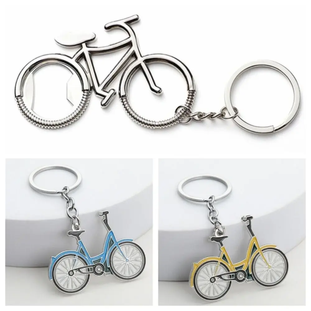 Bar Tool Metal Bicycle Keychain Bike Shaped Fashion Bottle Opener Keyring Portable Multifunctional Bike Key Rings Father's Day