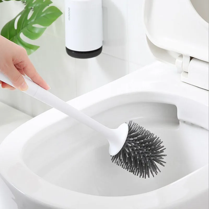 

Silicone Toilet Brush and Holder Quick Drain Cleaning Brush Tools for Toilet Household WC Bathroom Accessories