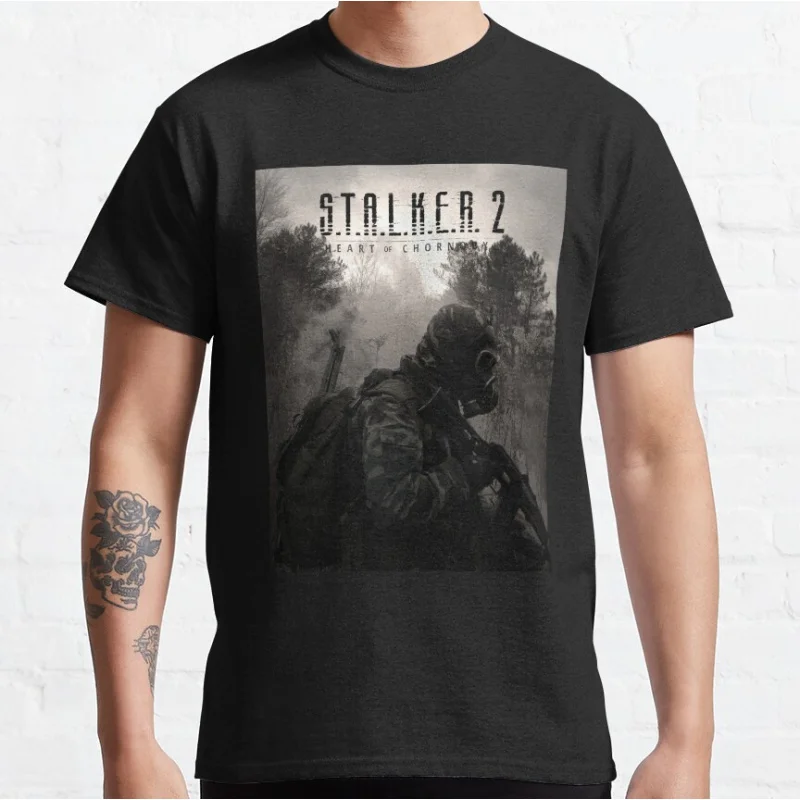 

STALKER 2 Heart of Chernobyl dark theme gift t shirt GSC game world Ghost City Pripyat Graphic Clothes All size Tops
