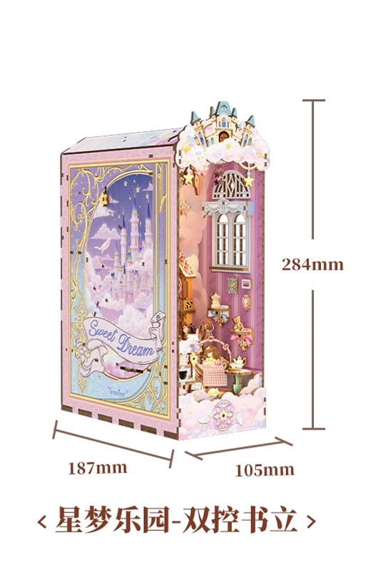 Tonecheer Belle en het Beest Boekensteun Boekhoekje Diorama Model Kit 3D Houten Puzzel Houten Poppenhuis Decoratie Verjaardagscadeau