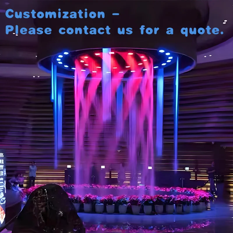 

custom.Digital Fountain Hotel Indoor Rain Commercial Decoration Artificial Waterfalls