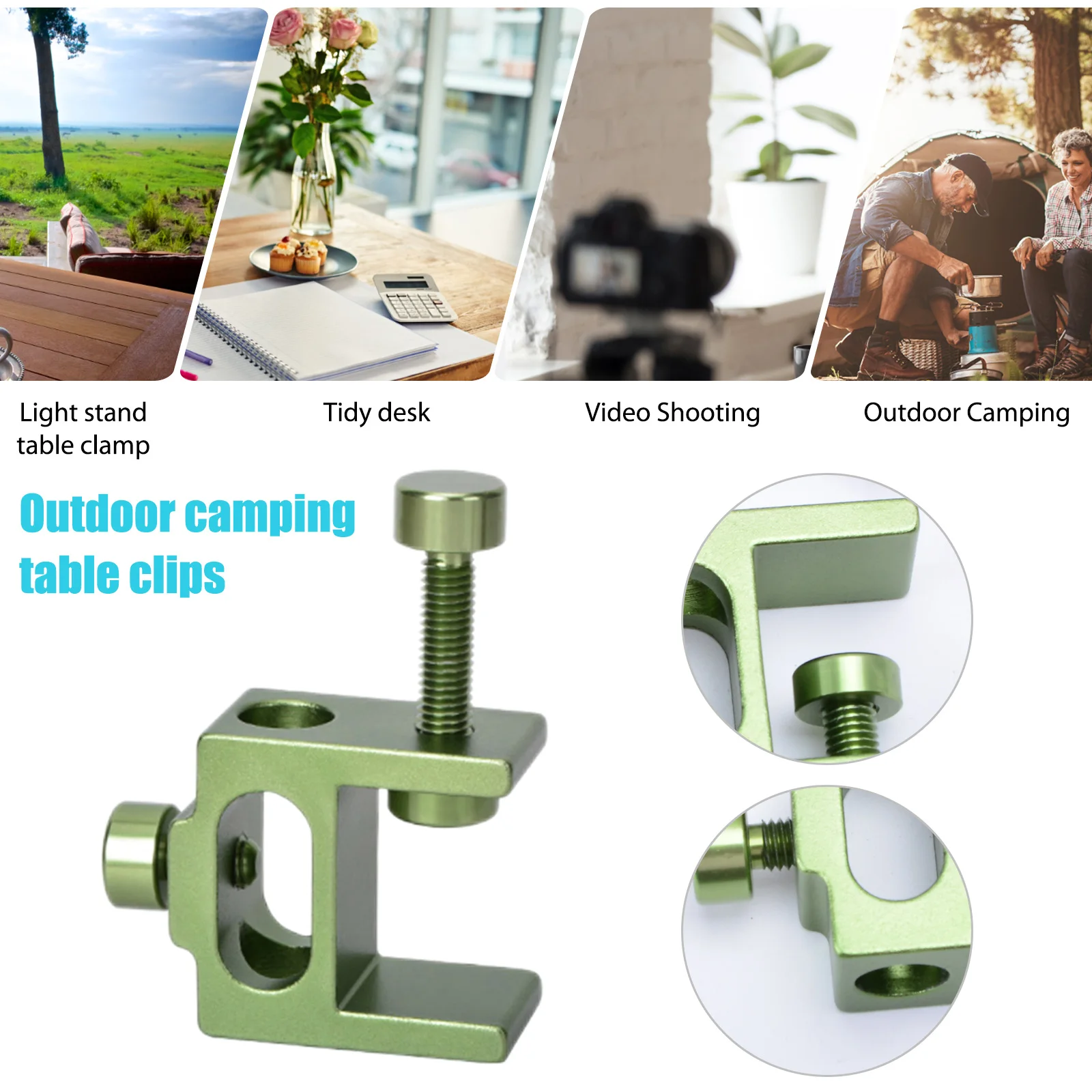 Aluminum Alloy Folding Lamp Pole Table Clip Adjustable Height Lamps Rod Desk Fixtures Light Pole Fixing Desk Clamp Tools