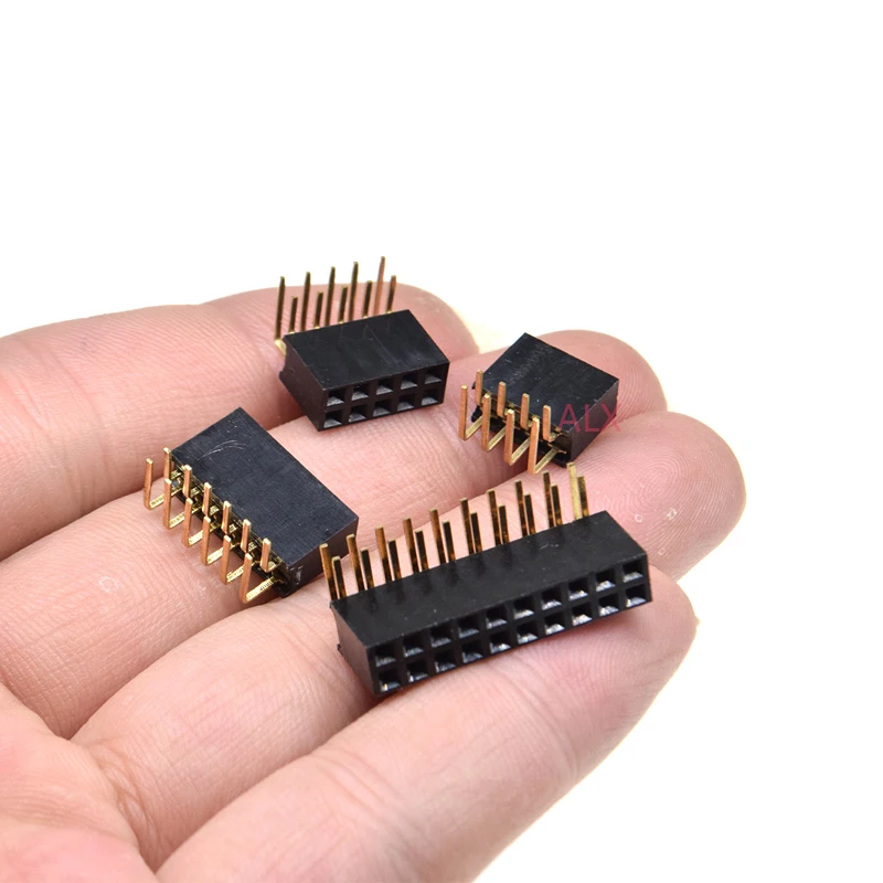 10 sztuk 2*2/3/4/5/6/8/20/40 Pin dwurzędowy kątowy żeński pin Header 2.54mm rozstaw złącze listwy gniazdo 2x3p/4p/6p/8p/20p/40p — zdjęcie 4
