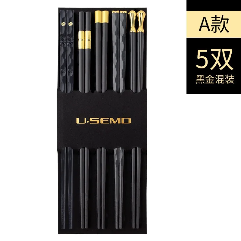 5 Pairs Non -Slip Fiberglass Chopsticks Reusable Multi-Style Chopstick Set Multipack Fancy Chopsticks