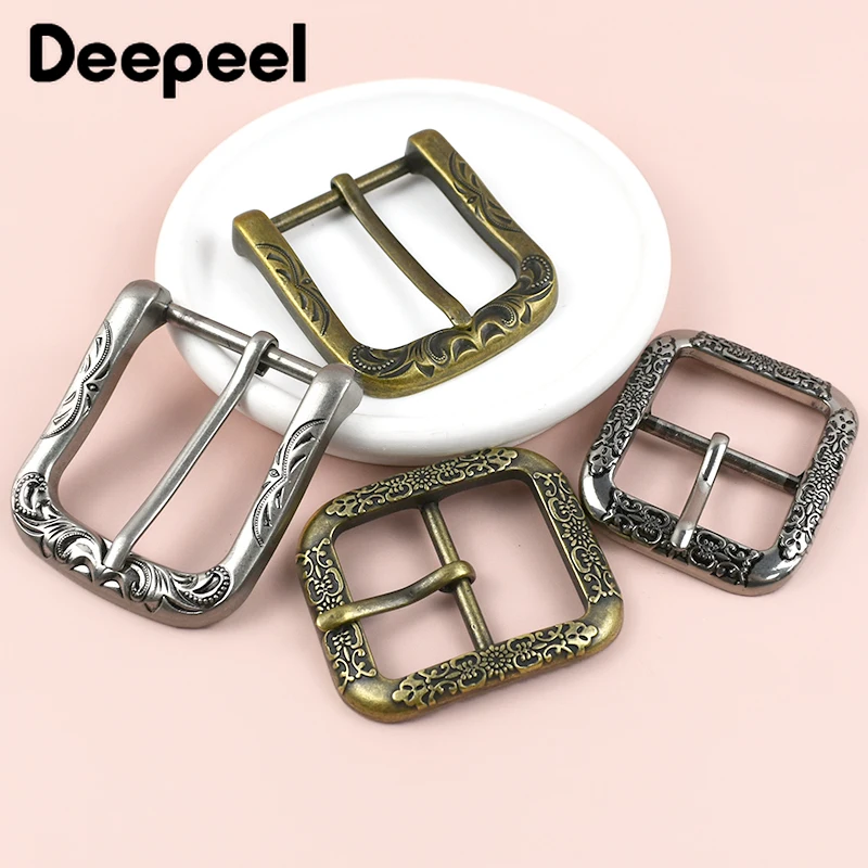 1/2Pcs Deepeel 35/40mm Vintage Metal Bag Belt Buckle Antique Brass Silver Leather Adjust Pin Clasp DIY Webbing Strap Decor Hook view 4