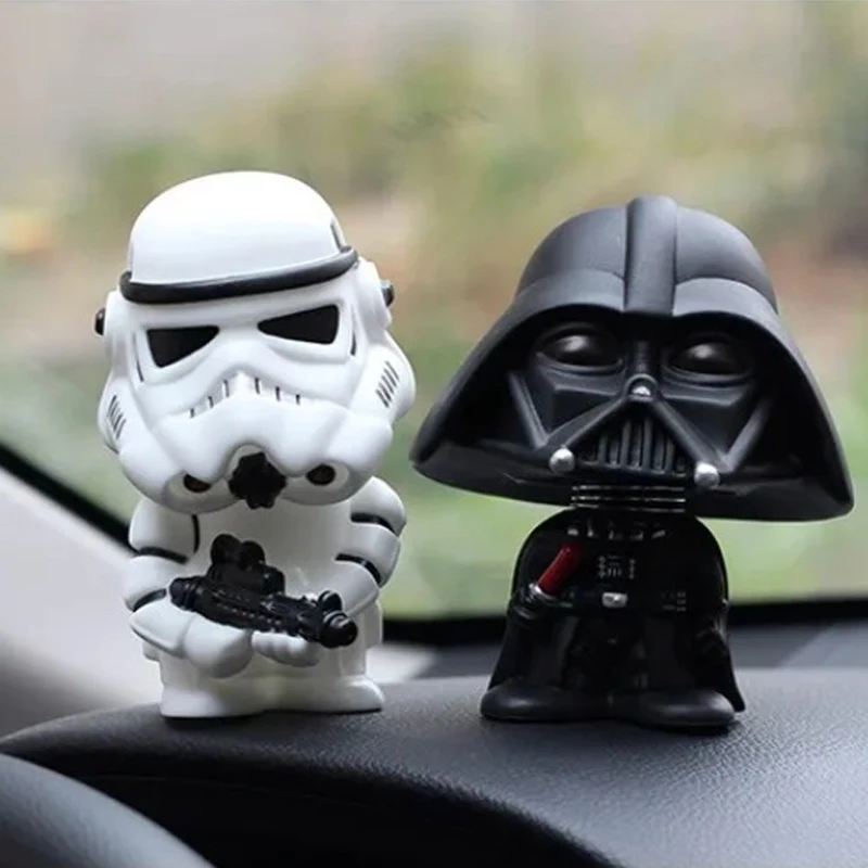 Cute Star War Anime Figure Darth Vader & STORM TROOPER Desktop Decoration Car Bobblehead StarWars White Stormtrooper Toy