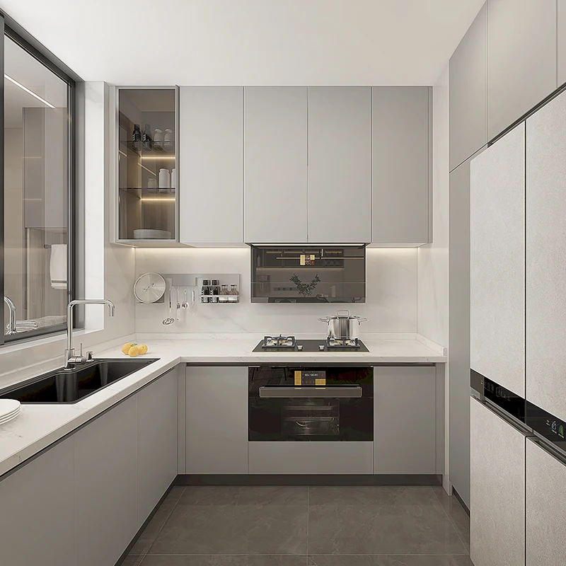 Modern Solid Wood Cuisine Complete Free Kitchen Furniture Design Cabinets