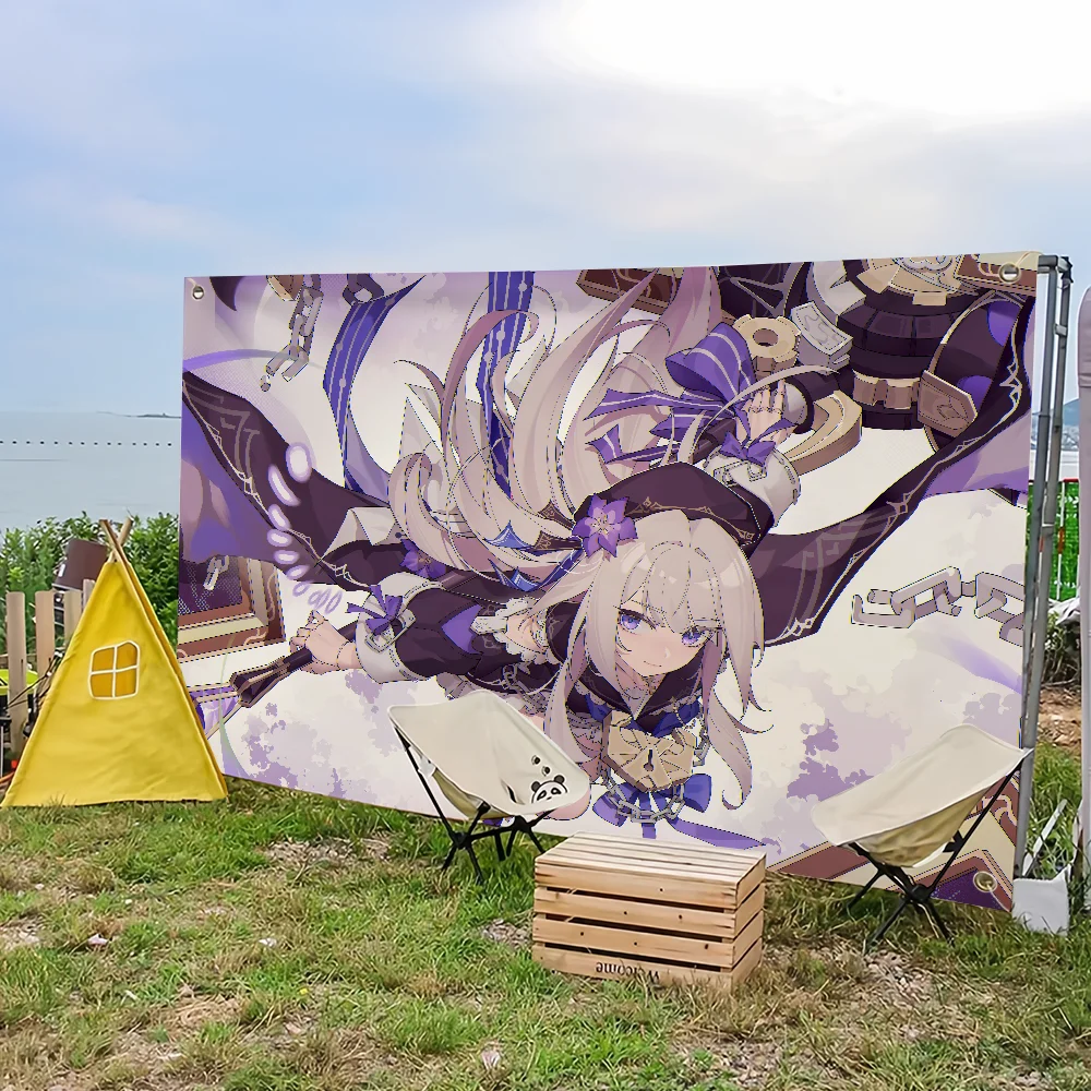 flag For Picnic Party Art Sexy Star Home Decoration Honkai Rail Outdoor The Game Herta Camping Banner